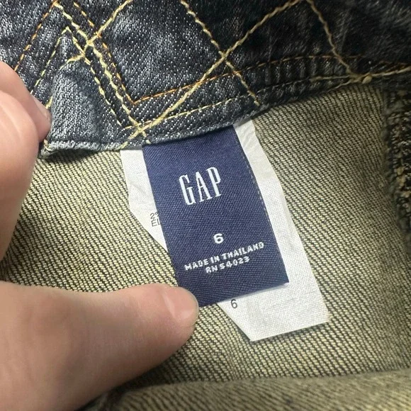 Vintage Y2K 2000s Gap Dark Wash‎ Blue Womens 6 Button A Line Denim Mini Skirt - Picture 4 of 8